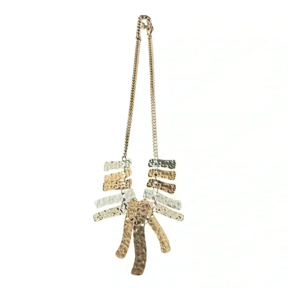NWOT SILVER AND GOLD DISTRESSED NECKLACE